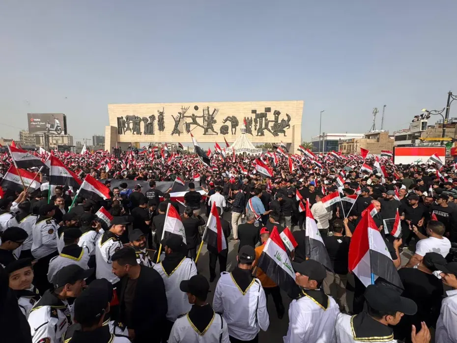 Irak'ta Dev Protesto: Binlerce Kişi İran'a Destek İçin Sokaklara İndi