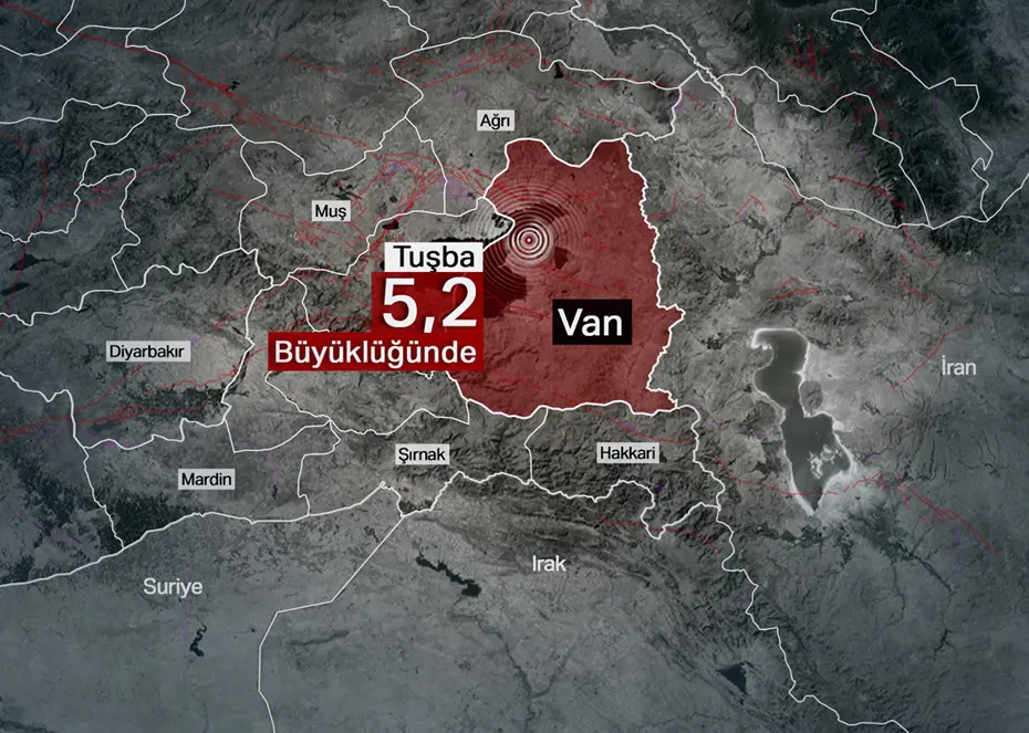 Van'da Korkutan Deprem: 5,2 Büyüklüğündeki Sarsıntı Bölgeyi Hareketlendirdi